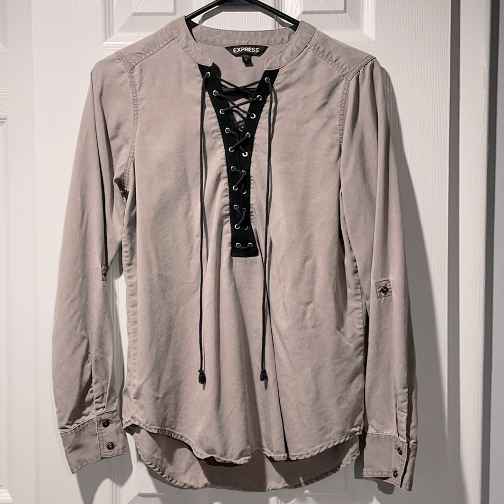 Express Laced Rose Mauve Blouse